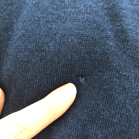 Merino wool sweater with faux leather piping and half zip - Picture 12 of 12